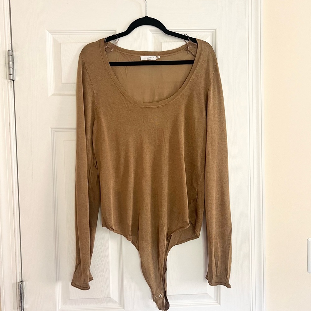 Good American Sheer Metallic Bodysuit